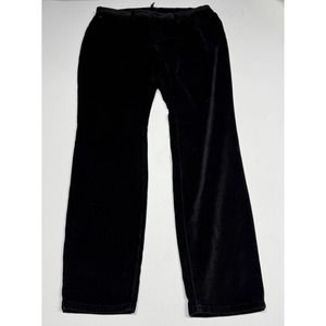 Eileen Fisher Women's Pants Cotton 12 Velour Straight Velvet‎ Black